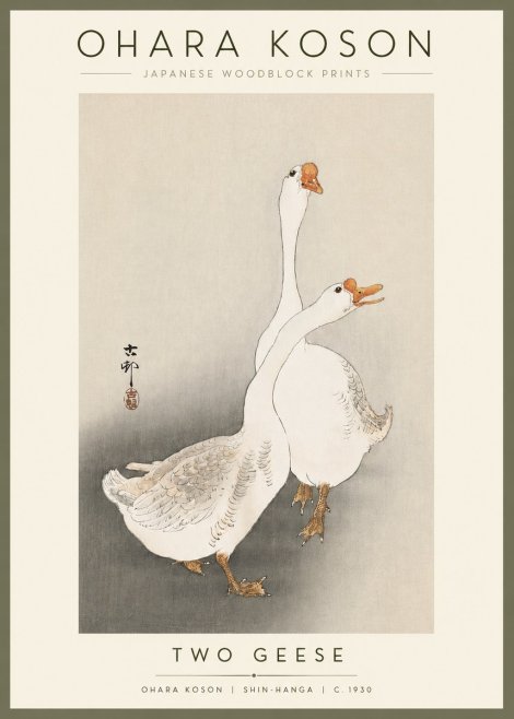 Ohara Koson Two Geese No2 - Plakát