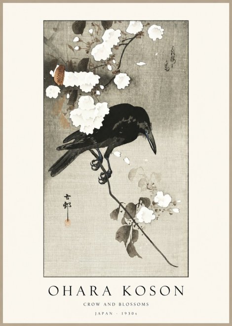 Ohara Koson Crow and Blossoms II No1 - Plakát