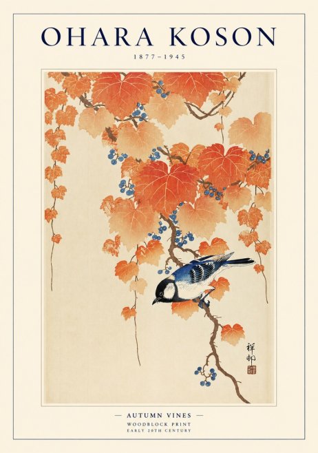 Ohara Koson Autumn Vines No1 - Plakát