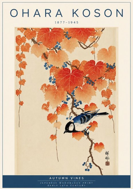 Ohara Koson Autumn Vines No4 - Plakát