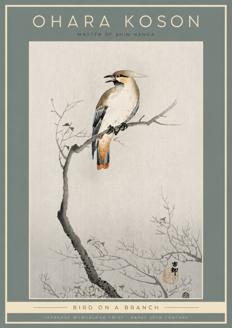 Ohara Koson Bird on a Branch I No2 - Plakát
