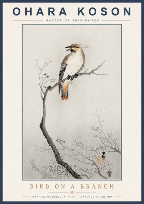 Ohara Koson Bird on a Branch I No4 - Plakát