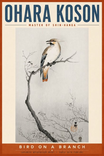 Ohara Koson Bird on a Branch I No6 - Plakát