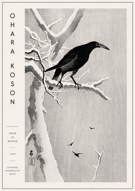 Ohara Koson Crow in Winter I No4 - Plakát