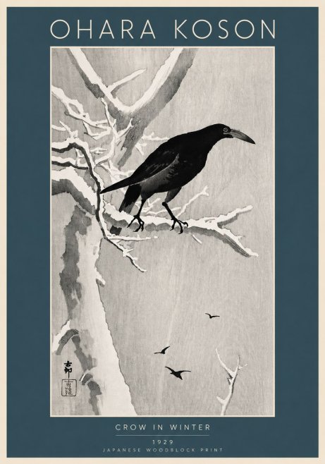 Ohara Koson Crow in Winter I No6 - Plakát