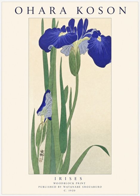 Ohara Koson Irises I No1 - Plakát
