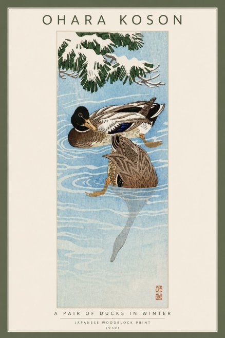 Ohara Koson A Pair of Ducks in Winter No3 - Plakát