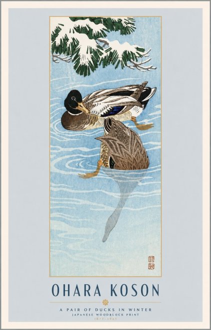 Ohara Koson A Pair of Ducks in Winter No4 - Plakát