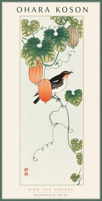 Ohara Koson Bird and Gourds No2 - Plakát