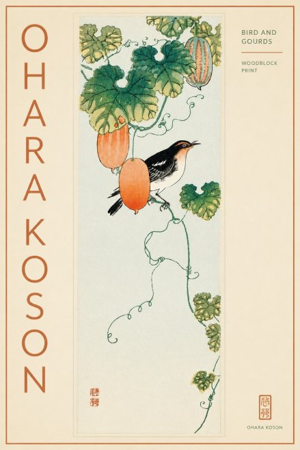 Ohara Koson Bird and Gourds No3 - Plakát