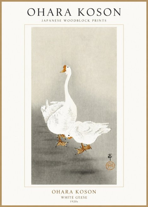 Ohara Koson White Geese No1 - Plakát