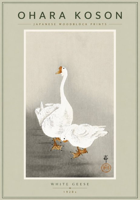 Ohara Koson White Geese No6 - Plakát