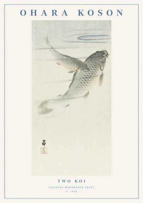 Ohara Koson Two Koi I No1 - Plakát