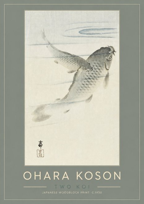 Ohara Koson Two Koi I No2 - Plakát
