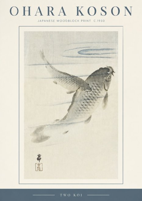 Ohara Koson Two Koi I No3 - Plakát