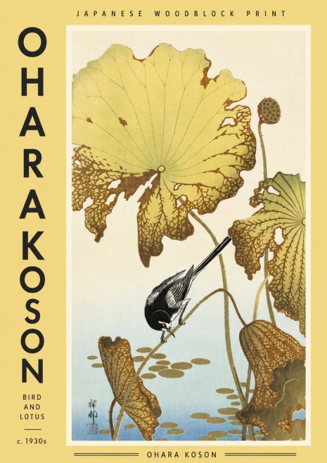 Ohara Koson Bird and Lotus No4 - Plakát