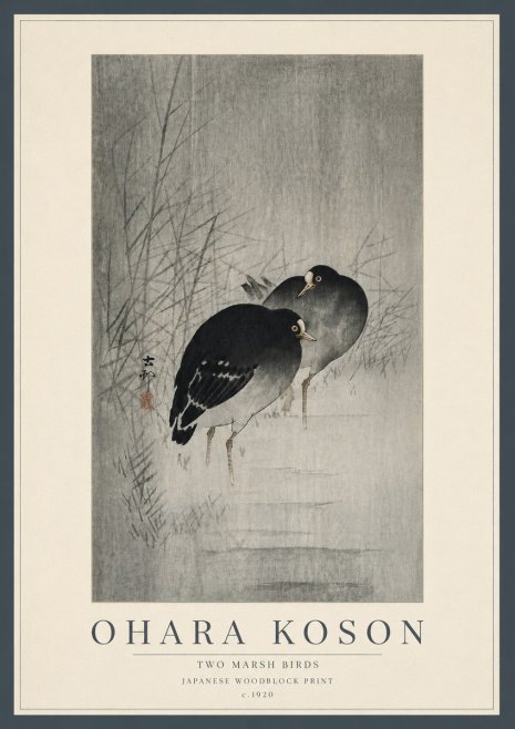 Ohara Koson Two Marsh Birds No5 - Plakát