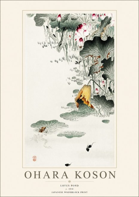 Ohara Koson Lotus Pond No1 - Plakát