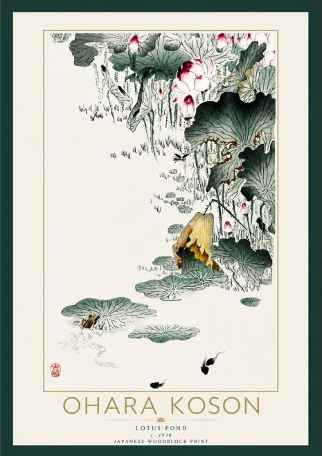 Ohara Koson Lotus Pond No6 - Plakát