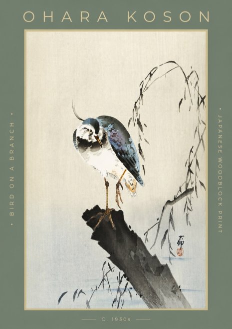 Ohara Koson Bird on a Branch III No2 - Plakát
