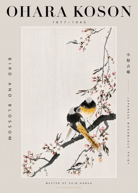 Ohara Koson Bird and Blossom No5 - Plakát