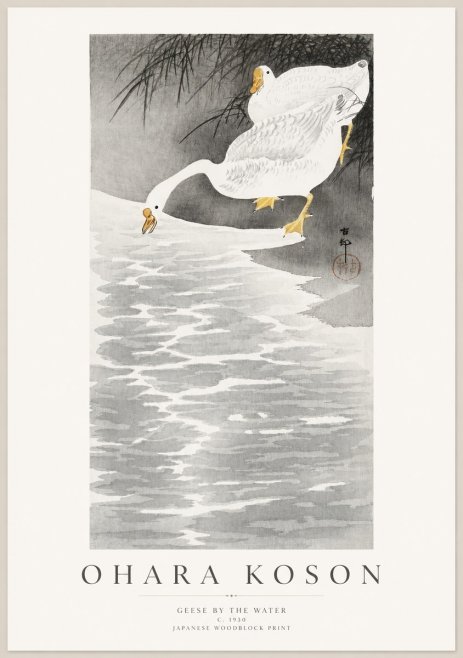 Ohara Koson Geese by the Water No1 - Plakát