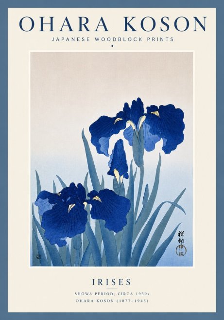 Ohara Koson Iris Es No3 - Plakát