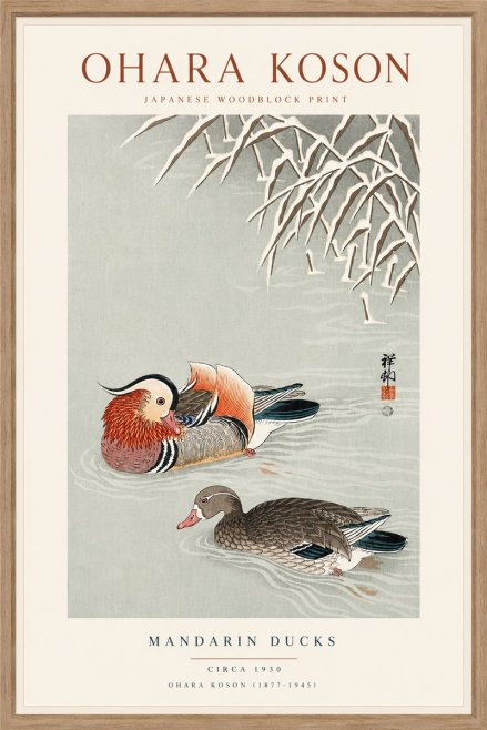 Ohara Koson Mandarin Ducks No6 - Plakát