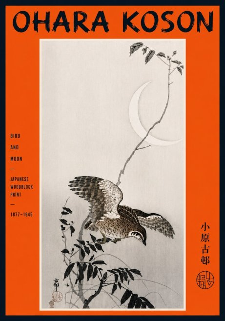 Ohara Koson Bird and Moon No5 - Plakát