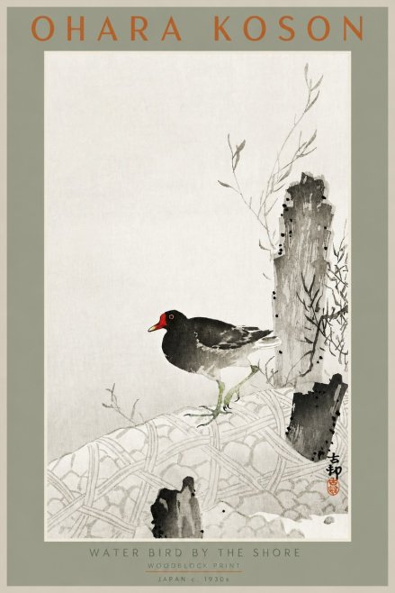 Ohara Koson Water Bird by the Shore No2 - Plakát