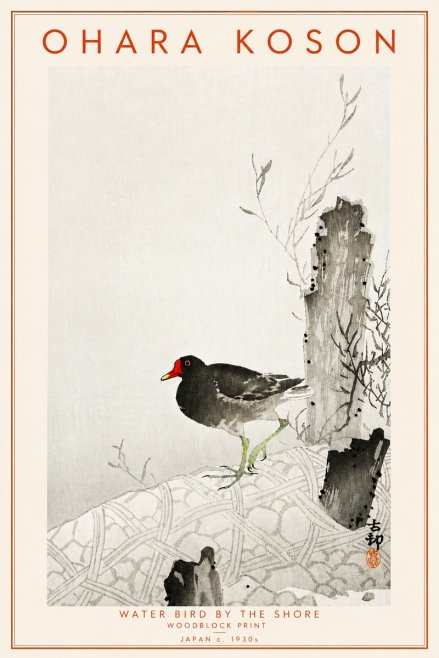Ohara Koson Water Bird by the Shore No4 - Plakát