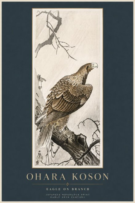 Ohara Koson Eagle on Branch No2 - Plakát