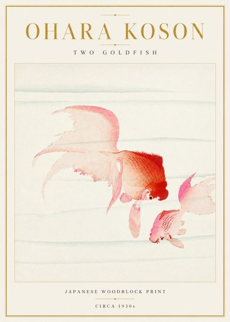Ohara Koson Two Goldfish No3 - Plakát