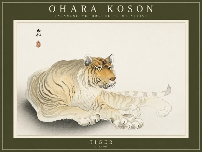 Ohara Koson Tiger No2 - Plakát