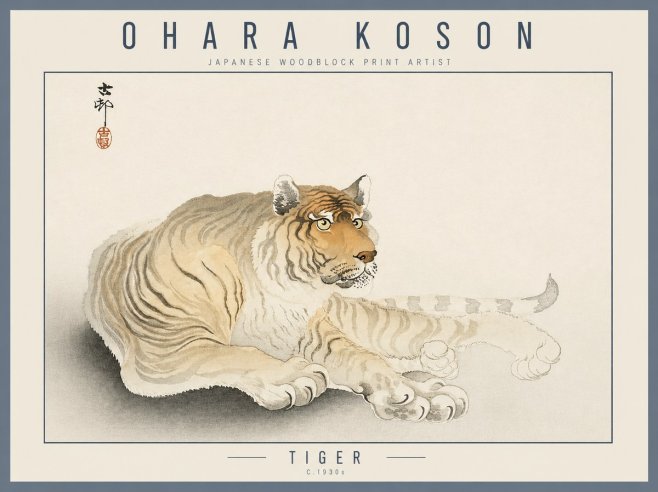 Ohara Koson Tiger No3 - Plakát