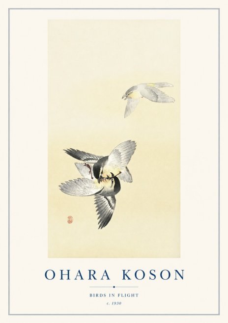 Ohara Koson Birds in Flight No1 - Plakát
