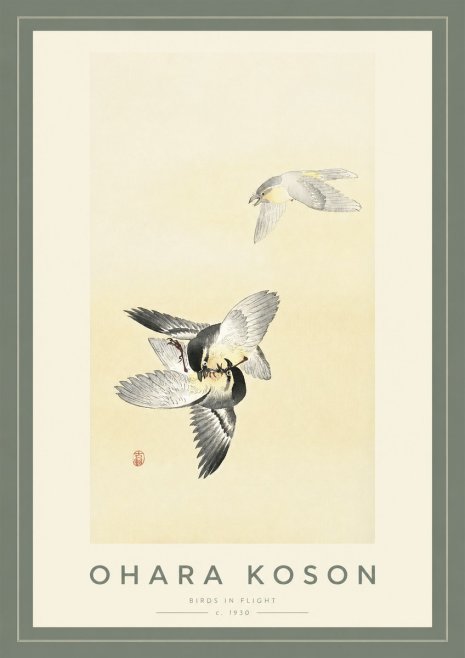 Ohara Koson Birds in Flight No2 - Plakát
