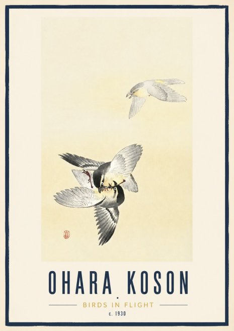 Ohara Koson Birds in Flight No3 - Plakát