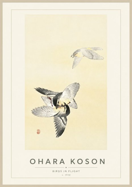 Ohara Koson Birds in Flight No4 - Plakát