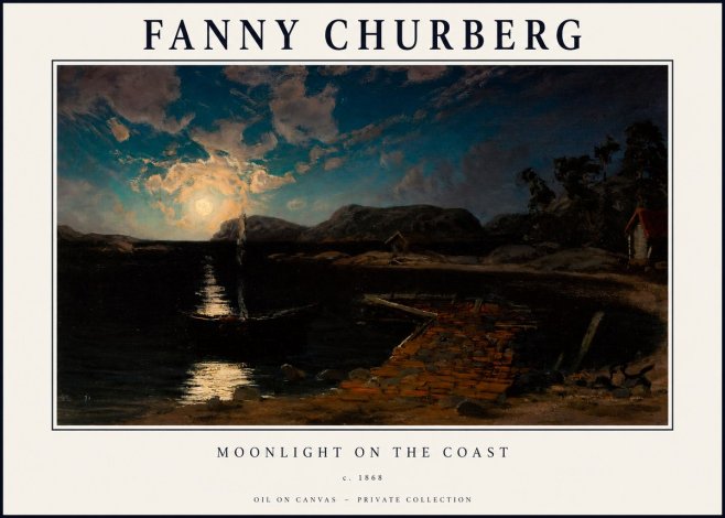 Fanny Churberg Moonlight on the Coast No1 - Plakát