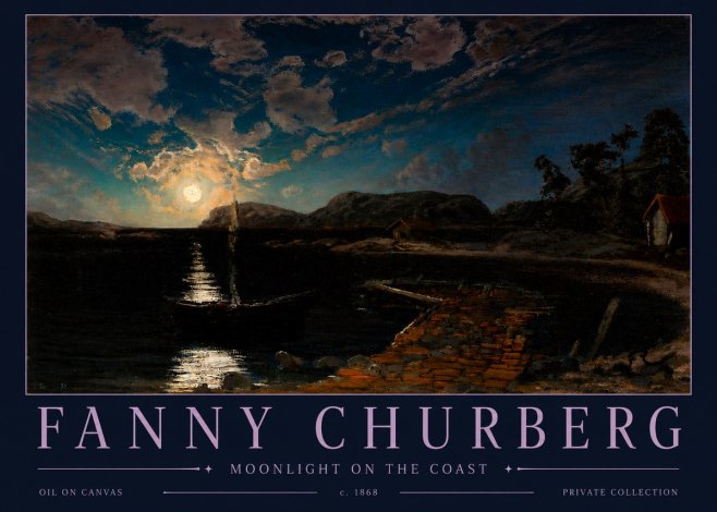 Fanny Churberg Moonlight on the Coast No3 - Plakát