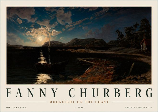 Fanny Churberg Moonlight on the Coast No4 - Plakát