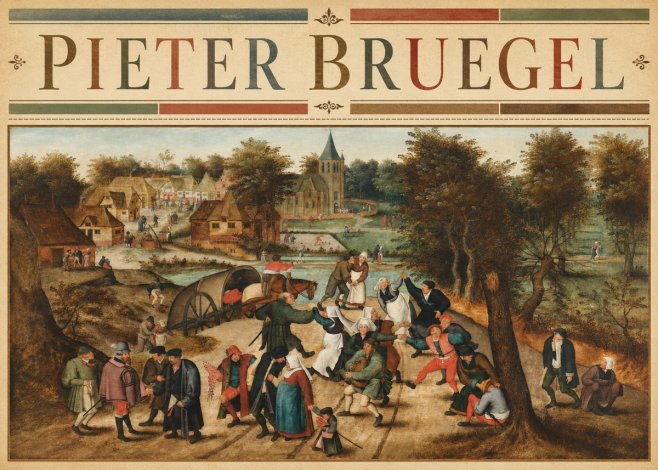 Pieter Bruegel The Peasant Dance I No3 - Plakát