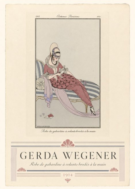 Gerda Wegener Robe De Gabardine À Volants Brodés À La Main I No3 - Plakát