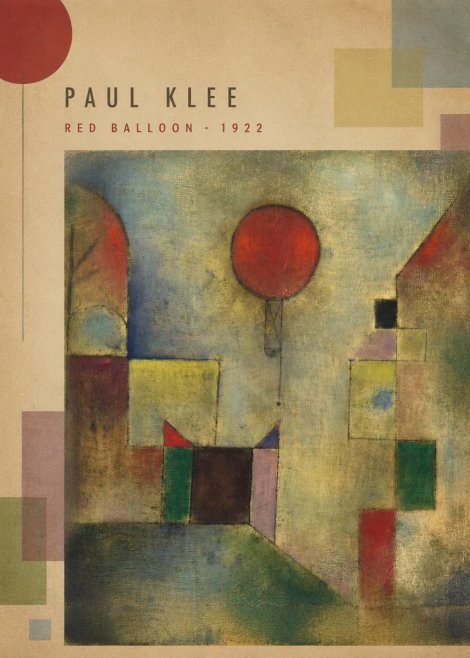 Paul Klee Red Balloon No5 - Plakát