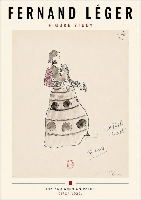 Fernand Léger Costume Design for Le Patin No4 - Plakát