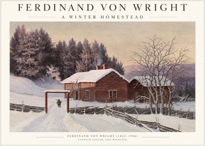 Ferdinand von Wright Winter at the Forest Edge No2 - Plakát