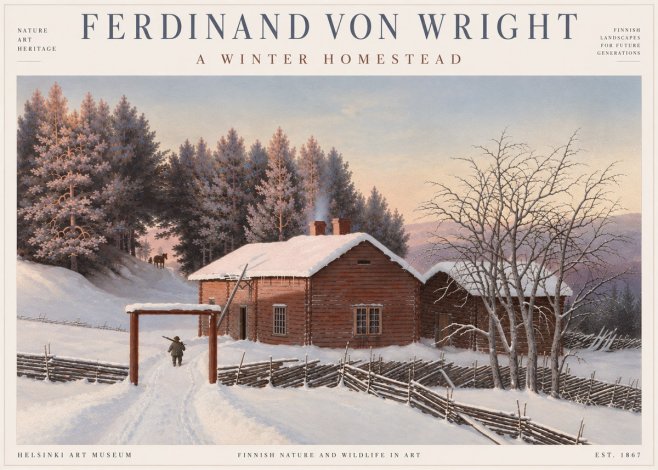 Ferdinand von Wright Winter at the Forest Edge No6 - Plakát