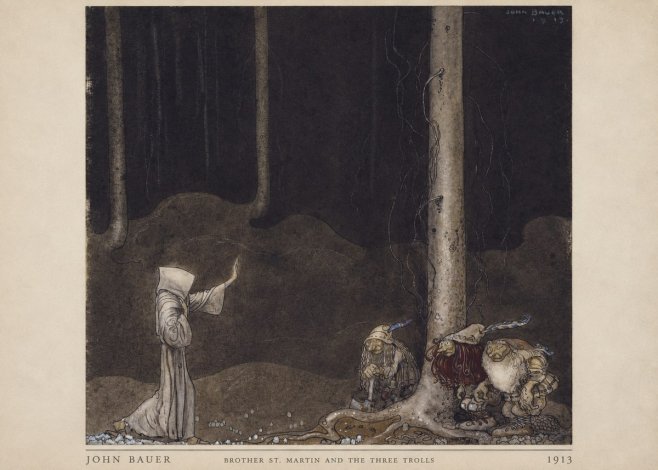 John Bauer Brother St. Martin and the Three Trolls No4 - Plakát