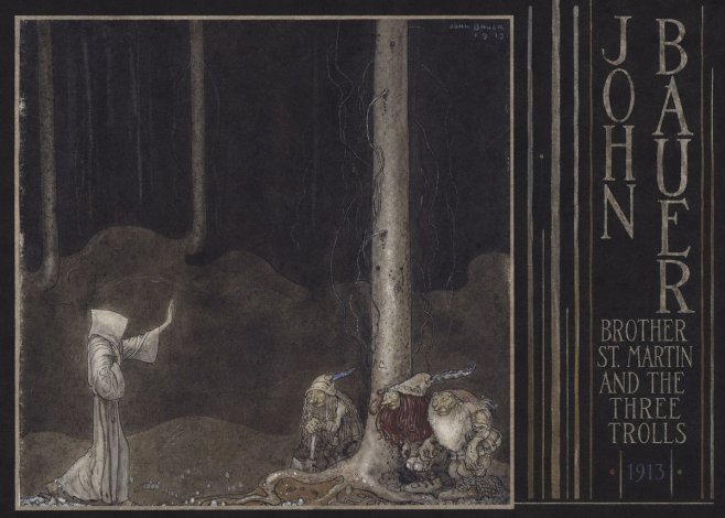 John Bauer Brother St. Martin and the Three Trolls No6 - Plakát